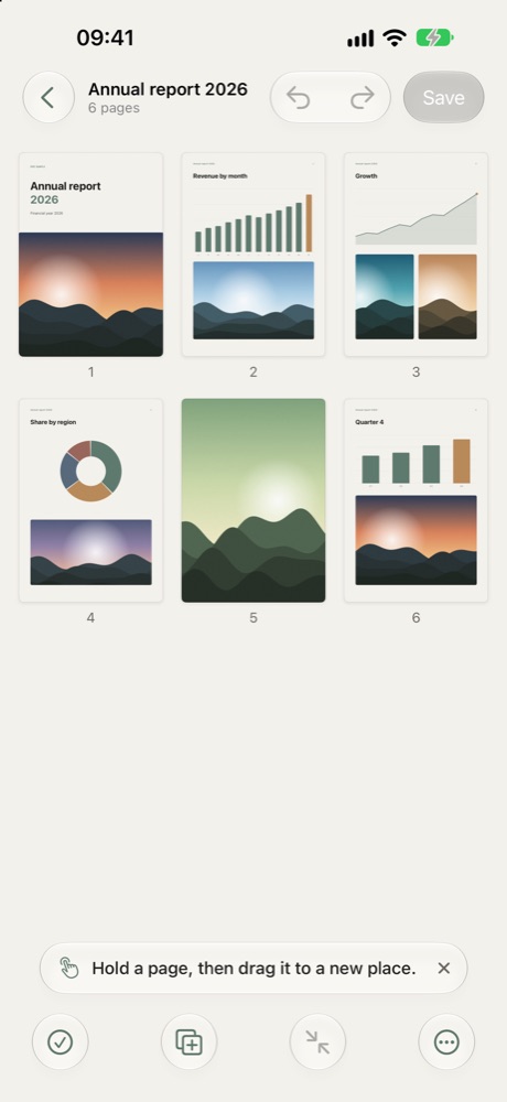 Organise pages