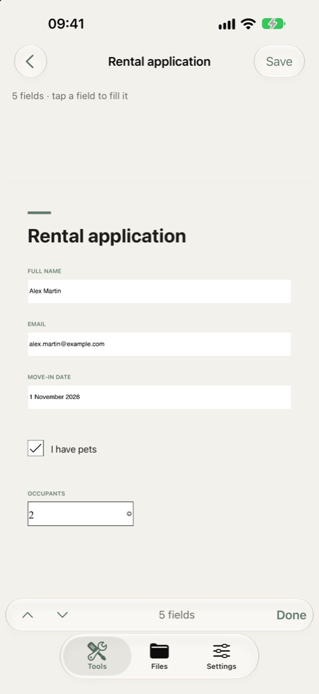 Fill form
